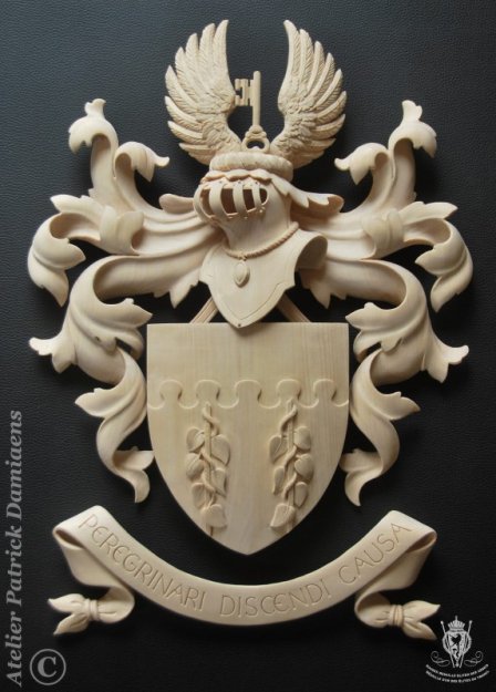 Armoiries de la famille BOON (Belgique) | Armoiries héraldique familiale en bois