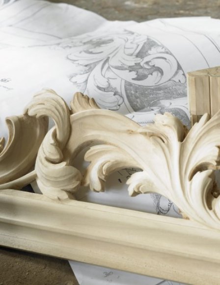 Détail d'un cadre style baroque en bois de tilleul sculpté