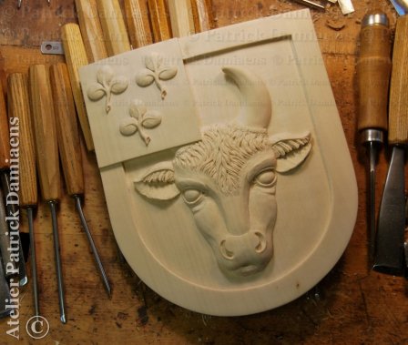 Emblèmes héraldique en bois sculpté | Famille JUTEN (Belgique)