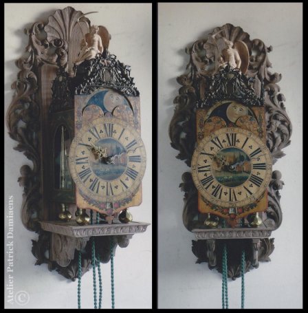 Horloge de style frisonne | Ornements et sculptures pour horloges et pendules