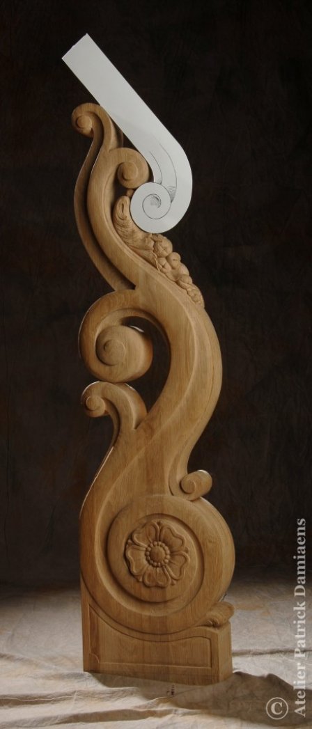 Sculpture sur bois, sculpture et ornements en bois pour escaliers | sculpture sur poteau d'escalier
